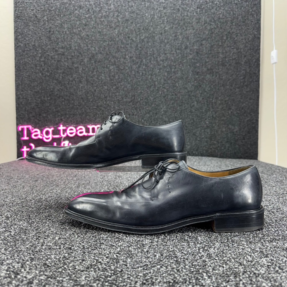 Salvatore Ferragamo Oxford Square Toe Shoes Mens 10.5 D Black Good